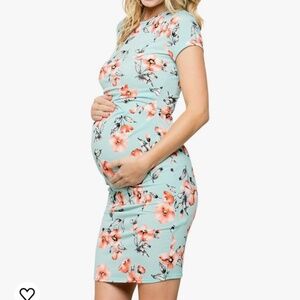 Short Sleeved Floral Maternity Dress